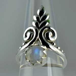 Rainbow Moonstone 925 Sterling Silver <b>Dainty</b> Handmade <b>Ring</b> Boho June Birthstone Jewelry Perfect Gift for Her Birthday - Product Image 3