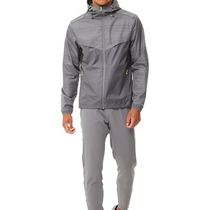 ชุดกันลมผ้าไนลอนของผู้ชายชุดวิ่งจ๊อกกิ้งสองชิ้นซิปสะท้อนแสงชุดวอร์มวินเทจ2026โลโก้ตามสั่ง - Product Image 1