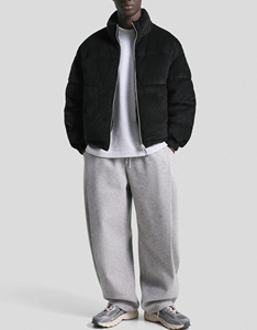 แจ็กเก็ตแบบขนเป็ดสำหรับผู้ชายเสื้อแจ็คเก็ตทรงหลวมสีดำผ้าลูกฟูกสำหรับเดินเขากลางแจ้งฤดูหนาว - Product Image 3