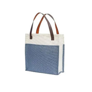 India Manufacturer's Eco-Luxury <b>Jute</b> <b>Shopping</b> <b>Bags</b> with Sophisticated Style Leather Handles Fashionable <b>Jute</b> <b>Bags</b> on Sale - Product Image 5