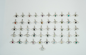 Colgante de estilo de ojo de piedra natal de mes de febrero de amatista púrpura Natural de sólida plata de ley 925 - Product Image 6