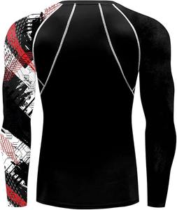 Venta al por mayor sublimado Rash Guard 4-Way Stretch Top de compresión para MMA BJJ y surf diseño personalizado - Product Image 5