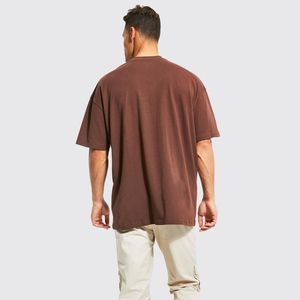 T-shirts vintage délavés à l'acide pour hommes, coupe ample en coton, col rond unisexe, manches courtes, streetwear - Product Image 3