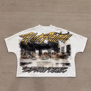 Camisetas de algodón 100% de alta calidad para hombre, de secado rápido y transpirable, de peso pesado, personalizables con venta al por mayor, ropa de hombre con diamantes de imitación - Product Image 5