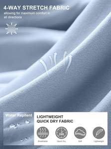 Pantalones cortos de trabajo de Golf ligeros informales para hombre, de secado rápido, transpirables, elásticos, patrón sólido, bordados, 3 bolsillos, cintura elástica, lona - Product Image 4