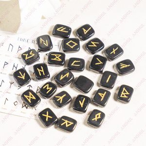 Juego de Runas de Jaspe Negro de Moda al por Mayor, Cristal Natural Curativo para Decoración y Meditación - Product Image 1