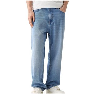 Jeans cargo hommes lâche droit Baggy pantalon de nettoyage hip hop Streetwear Skateboard neutre denim jambe large Denim pantalon - Product Image 4