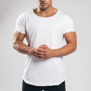 Diseño personalizado cuello redondo secado rápido transpirable ecológico negro gimnasio manga corta Camiseta para hombres 100% algodón con servicio OEM - Product Image 3