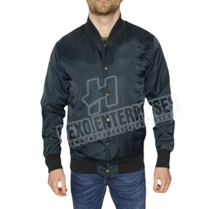 2025 chaqueta universitaria de satén personalizada de alta calidad para hombre tela de punto a prueba de agua XL tamaño High Street Style Bonded Pocket - Product Image 3