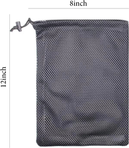 Mesh <b>Drawstring</b> <b>Backpack</b> Portable Polyester Storage Bag with Earphone Pocket for Gym and Travel and Gift Packaging - Product Image 3