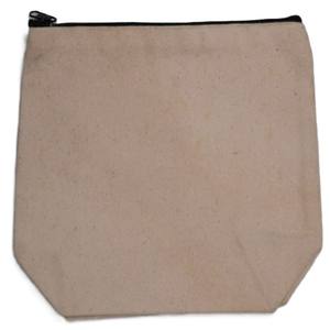 Sac à maquillage en toile écologique de luxe, petit, 100% coton, logo personnalisé imprimé, fermeture éclair, trousse de toilette de voyage, pochette à crayons, cadeau - Product Image 4