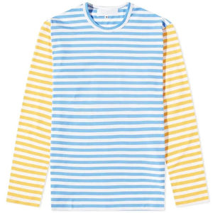 Camiseta de algodón 100% de peso pesado, Material transpirable de primera calidad, logotipo personalizado, manga completa sólida, Diseño a rayas, ajuste Regular - Product Image 1