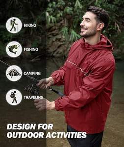 Veste coupe-vent d'hiver pour homme avec col montant Nouveau design à motif solide léger et logo avant zippé - Product Image 6