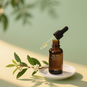 100% Pure Tea Tree Essential Hair Oil Estimulación del cuero cabelludo y <span class=keywords><strong>bloqueador</strong></span> DHT para adelgazar el crecimiento del cabello - Product Image 5