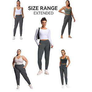 Gran oferta de pantalones de chándal para mujer, mallas atléticas elásticas de cuatro vías ligeras, pantalones de salón cónicos para entrenamiento, Yoga, correr - Product Image 5