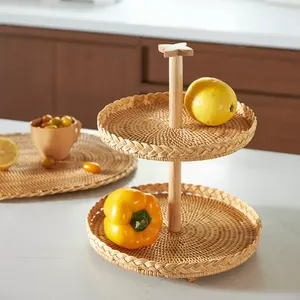 Meilleur choix de plateau de service en rotin naturel pour la décoration de table assiettes conception OEM fabricant vietnamien personnalisé vente en gros - Product Image 3