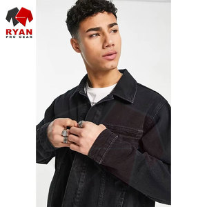 Veste en jean pour hommes, logo personnalisé, impression, broderie, OEM ODM, couleur unie, veste décontractée, fournisseur en gros - Product Image 2