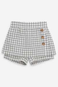 ชุดกระโปรงพลีทกางเกงจับจีบสำหรับเด็กผู้หญิงใส่ฤดูร้อนคุณภาพสูงสีทึบเสื้อและกระดุมตรวจสอบ - Product Image 5