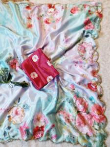 Sari en soie pure Rasmalai de style royal, ethnique indien, dernier modèle, traditionnel, exclusif, avec un chemisier fantaisie, vêtement de mariée pour femmes - Product Image 5