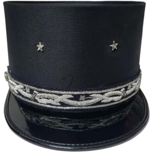 Casquette militaire française traditionnelle, style vintage, uniforme, couvre-chef de parade avec tresse argentée - Product Image 1