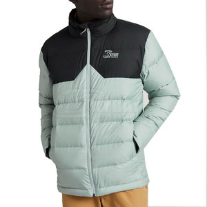 2024 hommes haute rue Style bulle veste couleur unie décontracté hiver col montant coupe-vent avec motif de lettre - Product Image 1