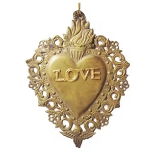 Milagros de Metal con Acabado Antiguo, Sagrado Corazón en Forma de Sol, para Colgar en la Pared, Decorativo - Product Image 2