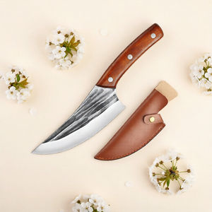 Couteau de chef professionnel en acier Damas, fait à la main, ambidextre, manche en bois, couteau de cuisine multifonctionnel pour retirer les os et la viande - Product Image 2