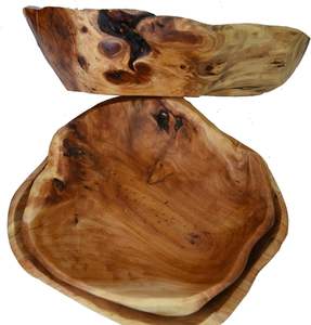 Bol de service à bonbons écologique sculpté en racine de bois naturel fait à la main créatif (9 "-10") - Product Image 5