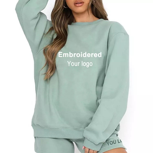 Conjunto de 2 Piezas para Mujer al por Mayor, Sudadera y Pantalones Cortos Deportivos Casuales con Estampado, Ropa de Calle Personalizada, Elegante y de Lujo, Ropa de Salón - Product Image 5