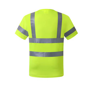 เสื้อยืดแขนสั้นสำหรับผู้ชายเสื้อยืดทำงาน Hi Viz มีกระเป๋าเสื้อยืดความปลอดภัยสะท้อนแสงมองเห็นได้ชัดเจนออกแบบได้ตามต้องการ - Product Image 2