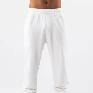 กางเกงวิ่งจ๊อกกิ้งกีฬาลำลองของผู้ชายผ้าฟลีซสีทึบน้ำหนักมากสำหรับฟิตเนสวิ่งยิมการฝึกเย็บปักขนาดใหญ่พิเศษ - Product Image 1