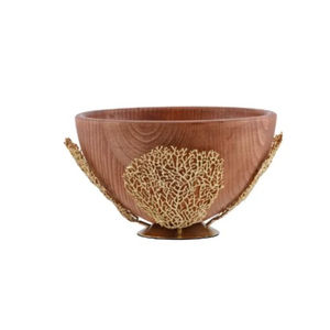 Bol en bois fabriqué à la main bol de pièce maîtresse en bois unique bol à salade avec support décoratif de conception de fleur de branche à bon prix - Product Image 4