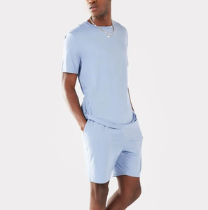 Ensemble de survêtement d'été personnalisé pour homme, col rond, t-shirts vintage délavés, ensemble streetwear tendance, t-shirt et short - Product Image 6