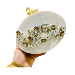 Guru Kirpa Export Luxury Wedding Clutch Bag Patrón de leopardo Evil Eye Marco de metal Perla Logotipo personalizado Bolso de noche de moda - Product Image 4