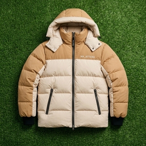 MA_ATTIERA Chaqueta Acolchada con Capucha para Hombre, Diseño Color Block, Cierre Frontal con Cremallera, Cortavientos, Abrigo de Invierno, Corte Regular, Cuello Alto, Acolchado Grueso - Product Image 5