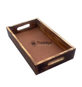 Plateau de service moderne en bois durable, artisanal, mobile, multi-tailles, personnalisable, pour la maison, la cuisine, la salle à manger, les hôtels - Product Image 4