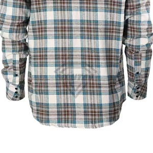 Chemise classique à carreaux en flanelle pour homme Chemises décontractées en coton à manches longues avec boutons et 2 poches poitrine Chemise en flanelle réglable - Product Image 6