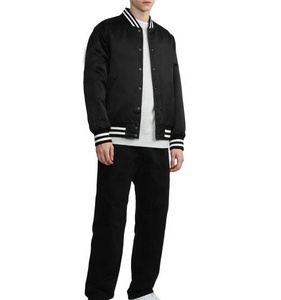 Veste universitaire en satin pour homme Streetwear rétro élégant bombardier Baseball Letterman vêtements d'extérieur décontractés à la mode veste de sport pour homme - Product Image 3