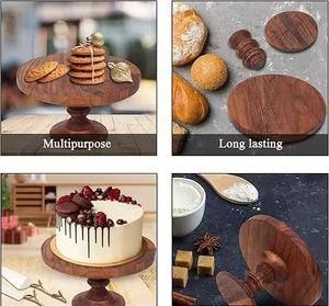 Support à gâteau en bois décoratif indien pour les occasions festives, idéal et traditionnel pour les fonctions et la présentation de nourriture décorative à prix de gros - Product Image 6