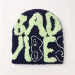 2025 Y2K adulto 100% acrílico Beanie sombreros personalizados al por mayor gorros de punto con logotipo personalizado para viajes - Product Image 6
