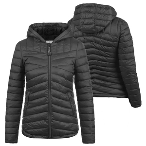 Veste matelassée à capuche légère et respirante pour femme, design tendance, à porter en toutes saisons, à manches longues, entièrement zippée, imperméable et pliable - Product Image 2