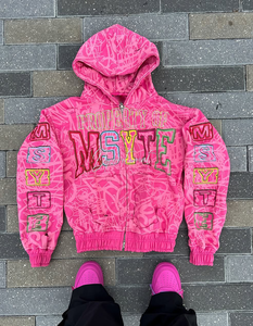 Sudadera con Capucha Unisex Personalizada, 100% Algodón, con Cierre, Diseño Sólido, Bordado Vintage Gótico, para Invierno, con Logotipo Personalizado en la Parte Delantera - Product Image 3