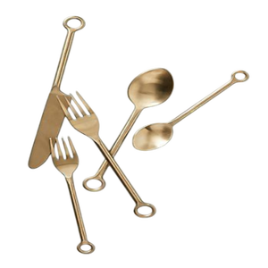 Venta caliente Juego de cubiertos negros mate Cuchara Tenedor Cuchillo Cubiertos Juego de cubiertos de acero inoxidable para boda - Product Image 5