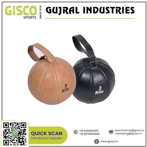 Pelota medicinal deportiva de 10 paneles de alta demanda de fabricante y proveedor indio de cuero genuino natural - Product Image 2