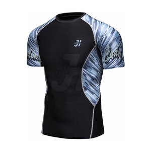 Camisa de compresión MMA de manga corta personalizada, precio al por mayor, secado rápido, ropa de artes marciales de secado rápido - Product Image 4