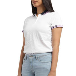 Nueva llegada de talla grande para mujer para Polo diseño único de secado rápido patrón sólido transpirable de punto estilo casual - Product Image 5