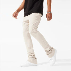 Pantalones de chándal apilados para hombre de algodón 100% al por mayor, chándal informal con cordón y logotipo personalizado, ropa de calle OEM - Product Image 4