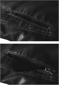 Veste en cuir de haute qualité pour hommes Style de mode unique avec col montant à manches longues tissu de toile léger prix raisonnables - Product Image 4