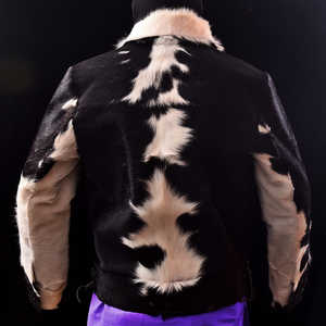 Top Design hommes hiver poils de vache veste avec col montant manches longues 100% cuir de haute qualité personnalisable prix raisonnable - Product Image 2