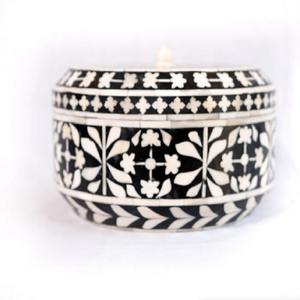 Caja de almacenamiento de madera rectangular azul hecha a mano de lujo con incrustaciones de hueso de alta calidad y perfecta para accesorios de joyería, regalos de lujo - Product Image 6